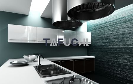Sự kết hợp hoàn hảo giữa các tấm bề mặt acrylic bóng cao và băng cạnh acrylic giúp cho căn bếp trông tươi mới hơn mà không bị hấp thụ dầu.
